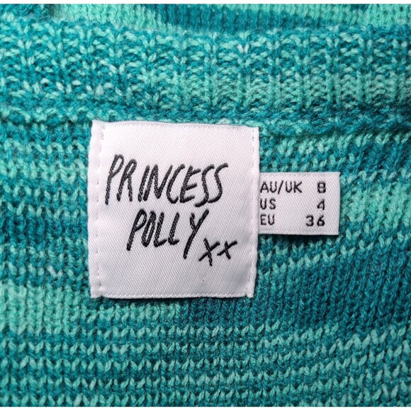 Princess Polly Elish Mini Slim Dress Women’s Size US 4 Teal Sleeveless Knit NWOT - Picture 3 of 6